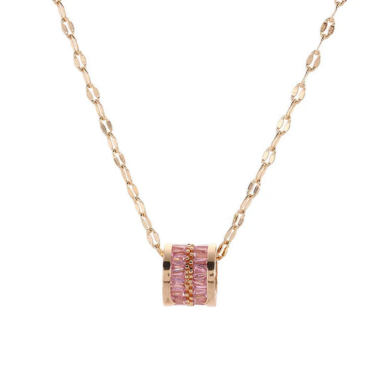 Elegant Necklace with Crystal Cylinder Pendant N1265 N1266 N1267