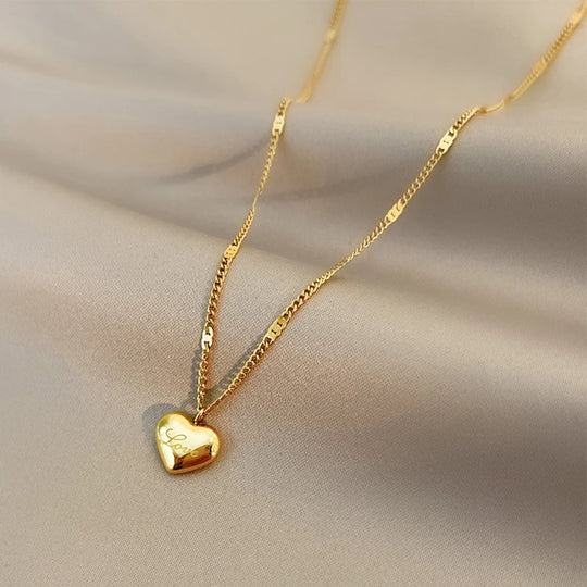 Fashion Gold Plated Dainty Heart Necklaces N1028