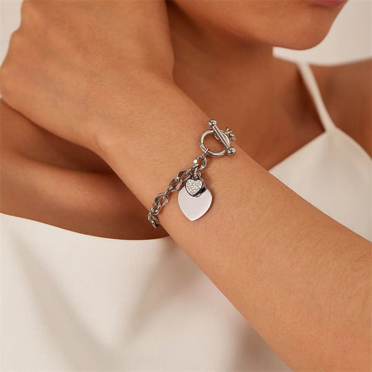 Classic Heart Pendant Toggle Clasp Jewelry Set N468 B256