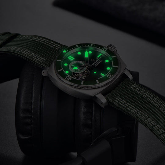 Luxury Automatic Watch with Stainless Steel & Nylon Strap
