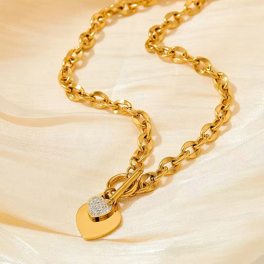 Classic Heart Pendant Toggle Clasp Jewelry Set N468 B256