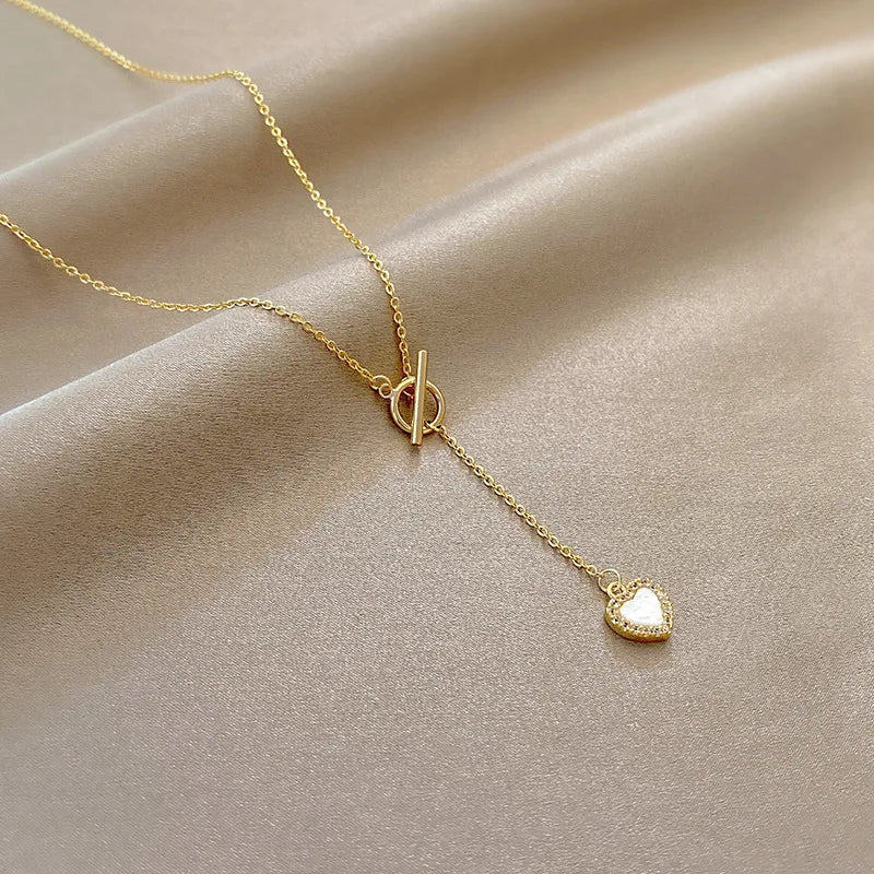 Fashion Gold Plated Dainty Heart Necklaces N1028