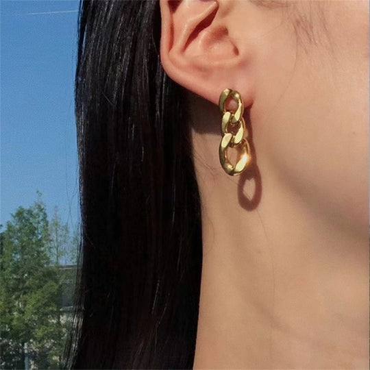 Elegant Fashion Gold Hoop Earrings E357