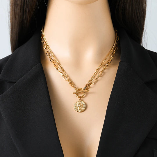 Classic Coin Pendant Jewelry Set N401 B233