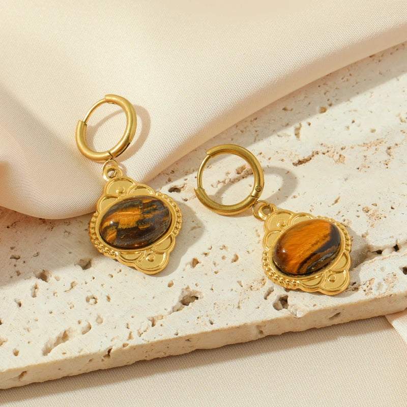 Classic Gold Huggie Hoop Drop Earrings E123