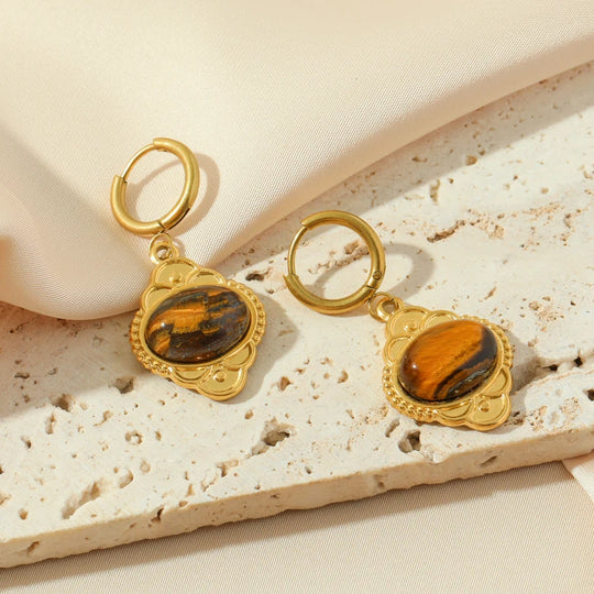 Classic Gold Huggie Hoop Drop Earrings E123