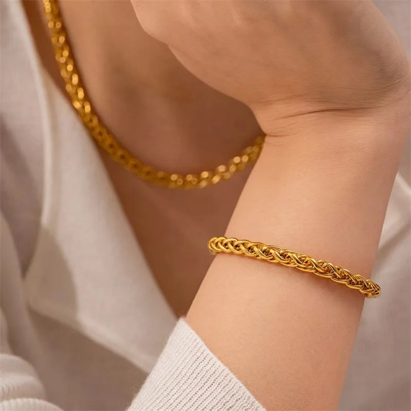 Classic 18K Gold Plated Chain Jewelry Set N348 B191