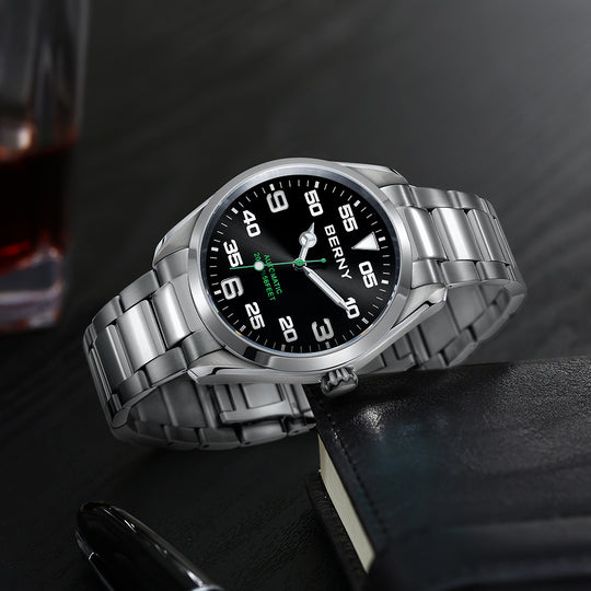 Luxury Automatic Mechanical Watch – Elegant 40mm Stainless Steel AM130M
