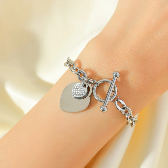 Classic Heart Pendant Toggle Clasp Jewelry Set N468 B256
