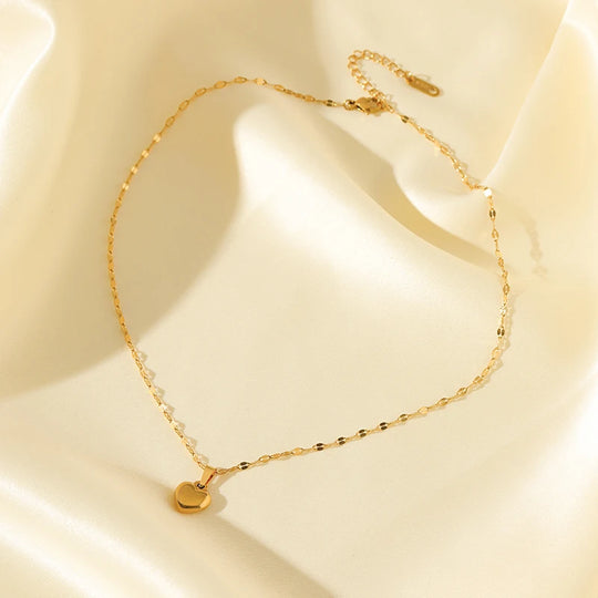 Elegant 18k Gold Plated Heart Pendant Jewelry Set N414 B244 E331