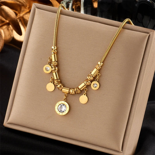 Eleganter Gold Charm Schmuck N1821 B677