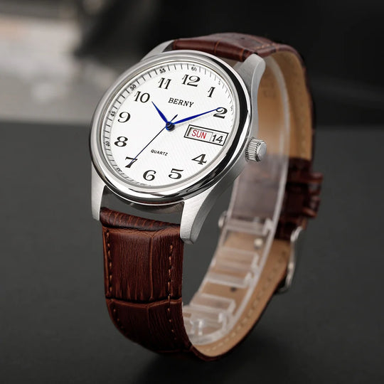 Classic Miyota Quartz Watch – 38mm Leather Strap 2623M