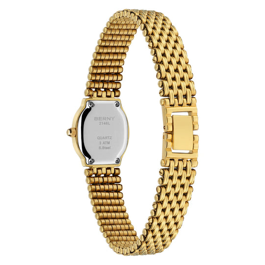 Classic Elegant Gold Quartz Watch – Stainless Steel 19.5mm 2146L