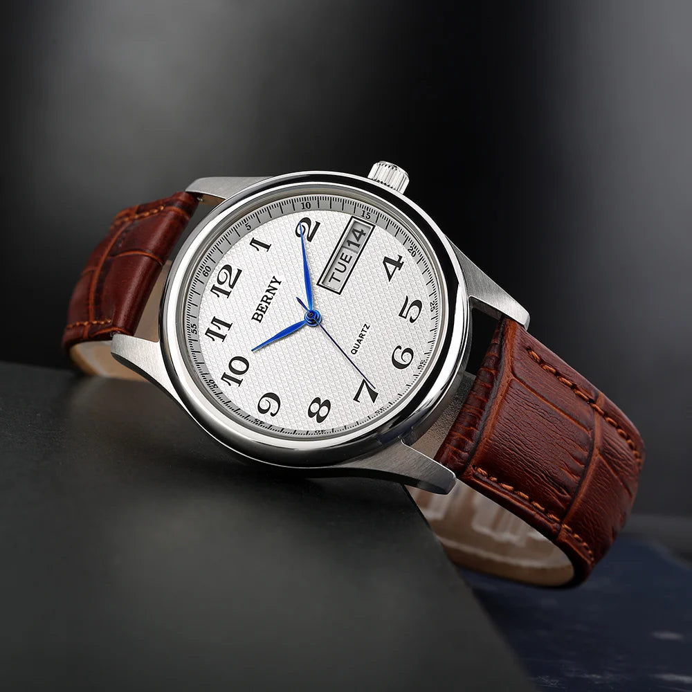 Classic Miyota Quartz Watch – 38mm Leather Strap 2623M