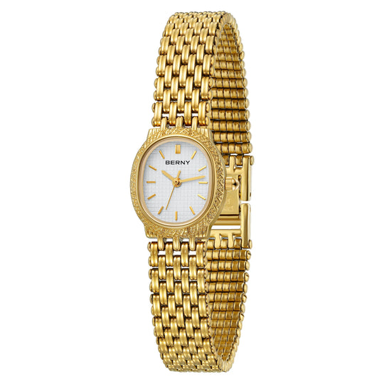Classic Elegant Gold Quartz Watch – Stainless Steel 19.5mm 2146L