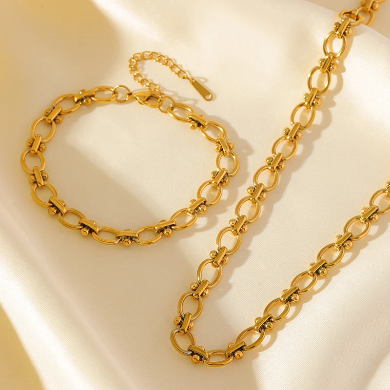 Classic Hip Hop Punk Style Chain Jewelry Set N469 B265