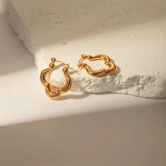 Elegant Fashion Gold Hoop Earrings E357
