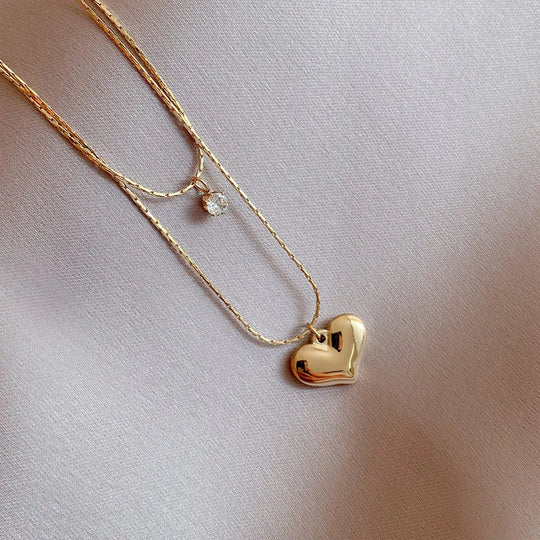 Fashion Gold Plated Dainty Heart Necklaces N1028