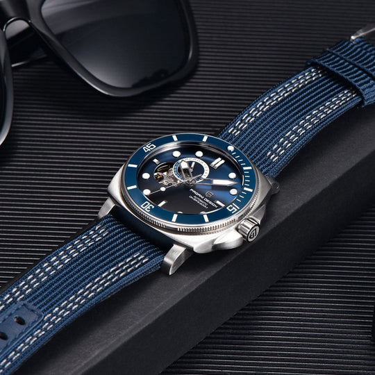 Luxury Automatic Watch with Stainless Steel & Nylon Strap