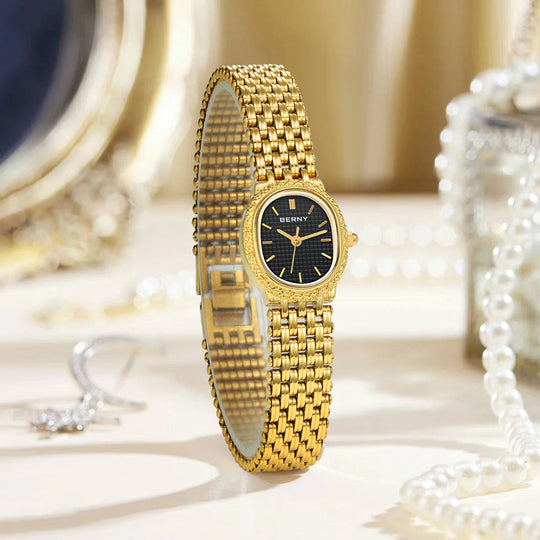 Classic Elegant Gold Quartz Watch – Stainless Steel 19.5mm 2146L