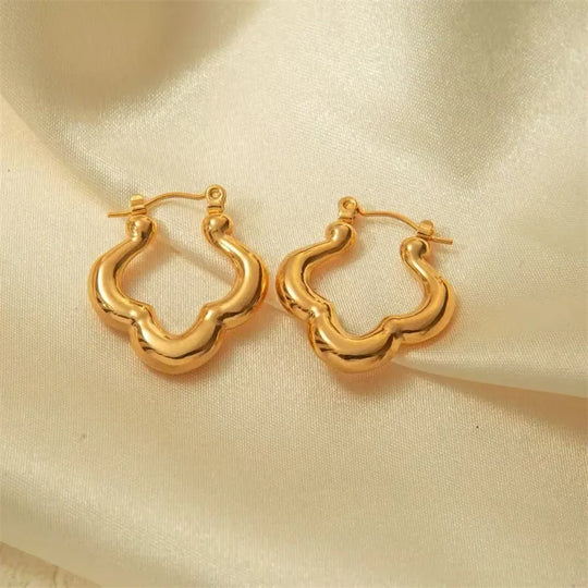 Elegant Fashion Gold Hoop Earrings E357