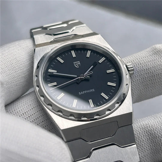 Klassische Luxus-Quarzuhr mit Saphirglas – 37 mm, Ausgabe 2025, PD-YS020
