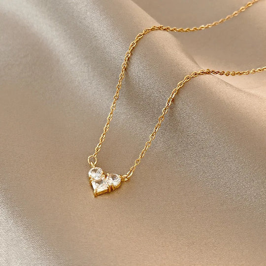 Fashion Gold Plated Dainty Heart Necklaces N1028