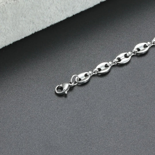 Classic Stainless Steel Coffee Bean Chain Bracelet Q0204