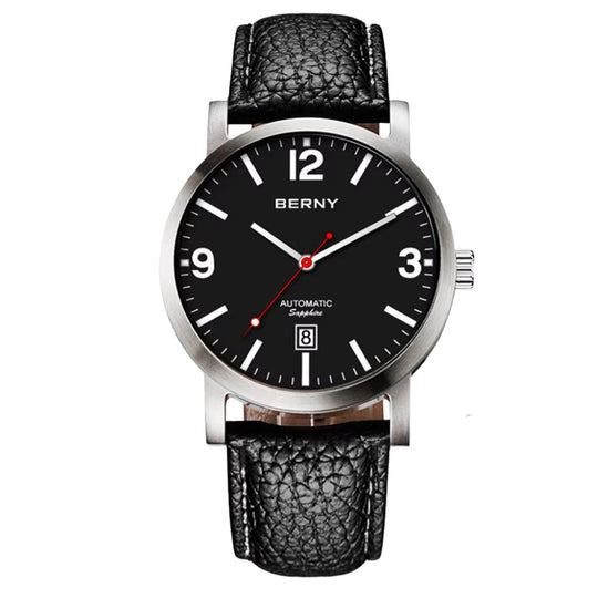 Premium Classic Automatic Mechanical Watch – 40mm Leather Strap AM038M