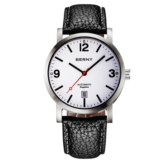 Premium Classic Automatic Mechanical Watch – 40mm Leather Strap AM038M