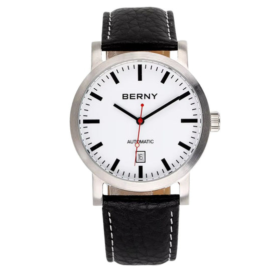 Premium Classic Automatic Mechanical Watch – 40mm Leather Strap AM038M
