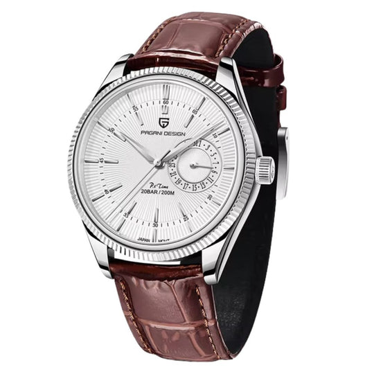 Klassische Luxus-Quarzuhr mit Lederarmband 40 mm PD-1689