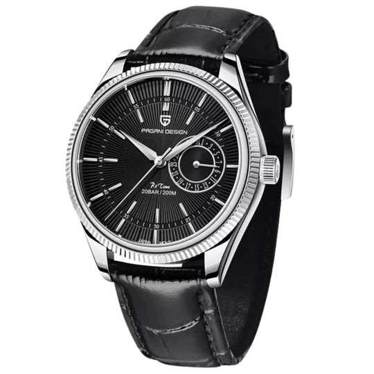 Klassische Luxus-Quarzuhr mit Lederarmband 40 mm PD-1689