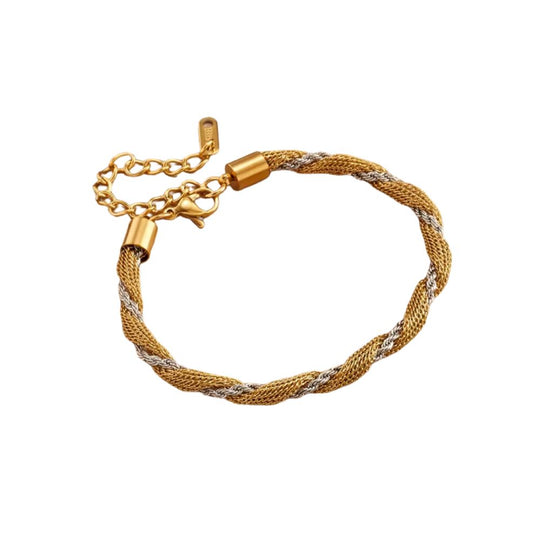 Minimalistisches Edelstahlarmband 18 Karat vergoldet B709