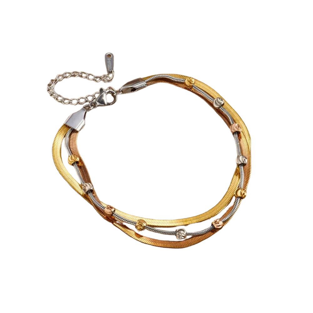 Minimalistisches Edelstahlarmband 18 Karat vergoldet B709