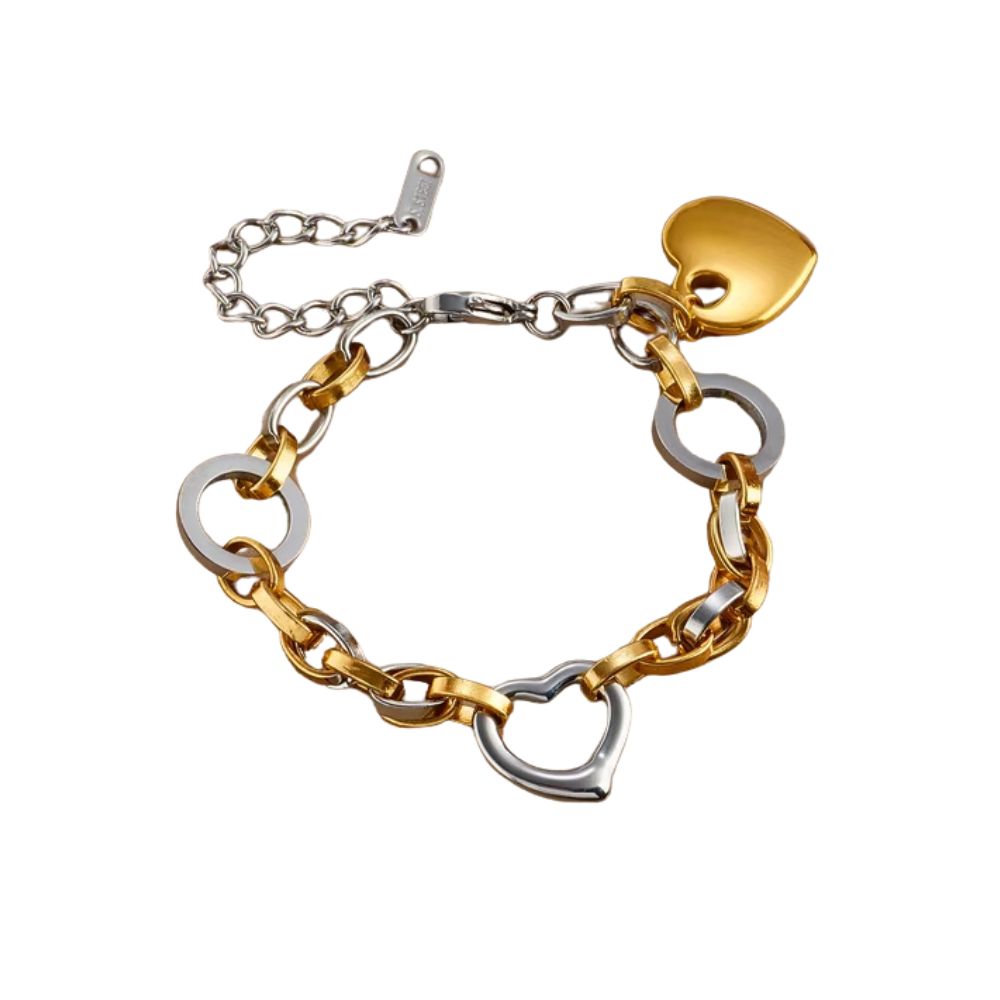 Minimalistisches Edelstahlarmband 18 Karat vergoldet B709