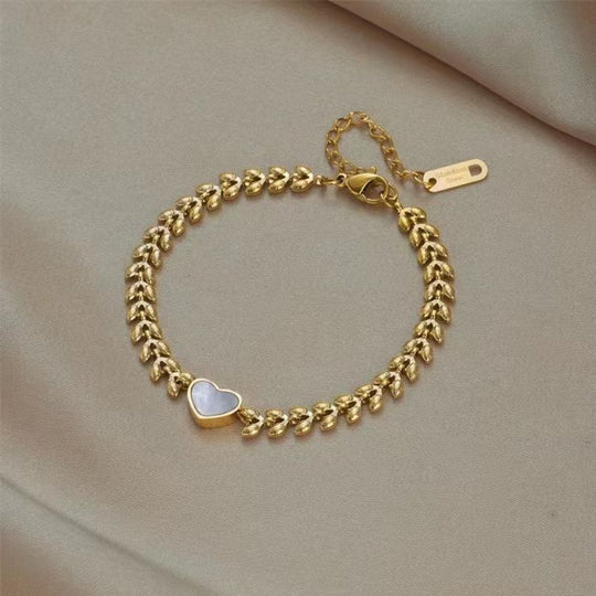 Minimalistisches Edelstahlarmband 18 Karat vergoldet B709