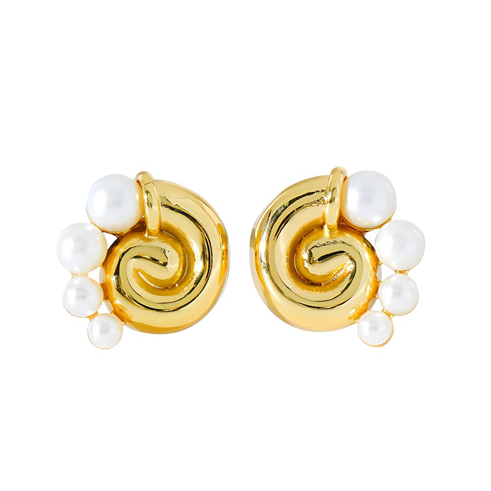 Classic Elegant Gold Zircon Stud Earrings E314