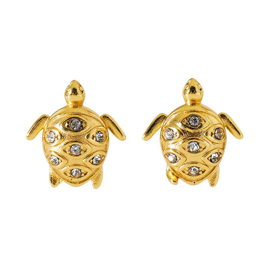 Classic Elegant Gold Zircon Stud Earrings E314