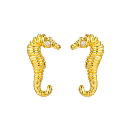 Classic Elegant Gold Zircon Stud Earrings E314