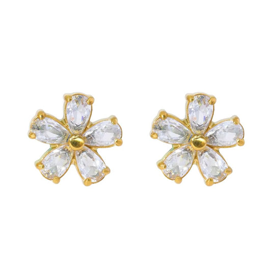 Minimalist Flower Zircon Stud Earrings E344