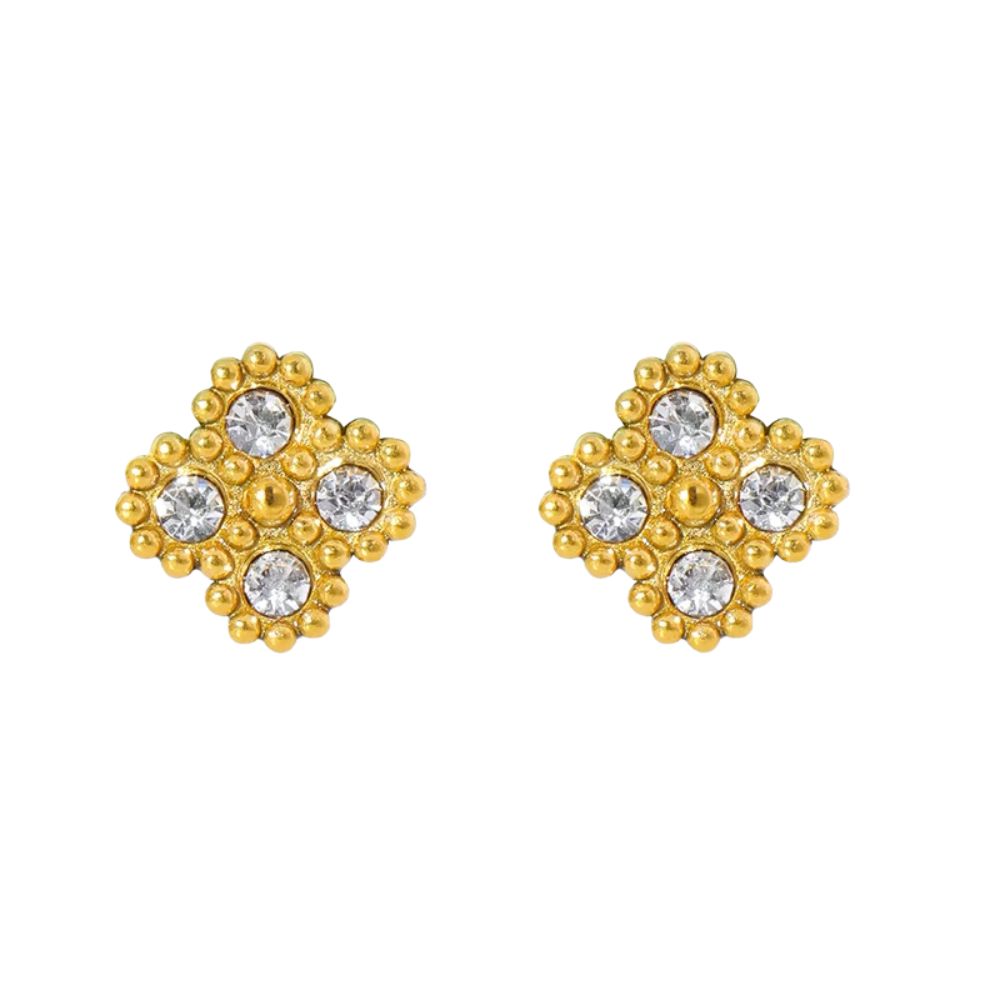 Minimalist Flower Zircon Stud Earrings E344