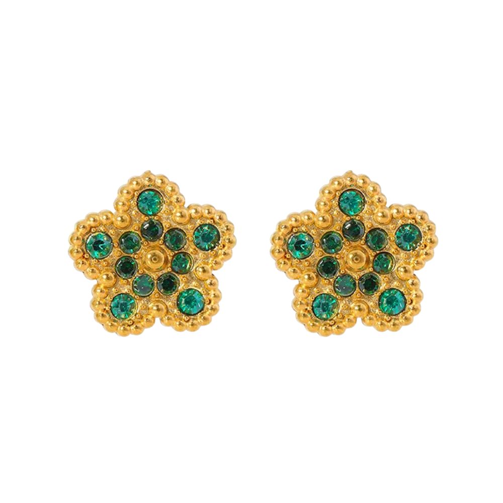Minimalist Flower Zircon Stud Earrings E344
