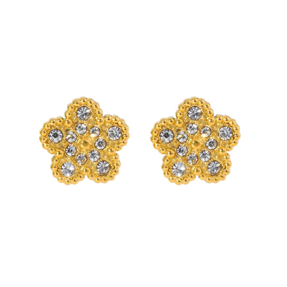 Minimalist Flower Zircon Stud Earrings E344