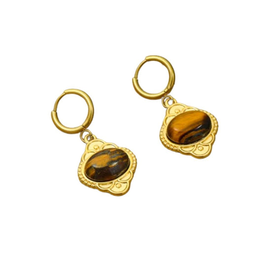 Classic Gold Huggie Hoop Drop Earrings E123