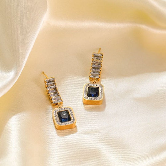 Minimalist Zircon Stud and Drop Earrings