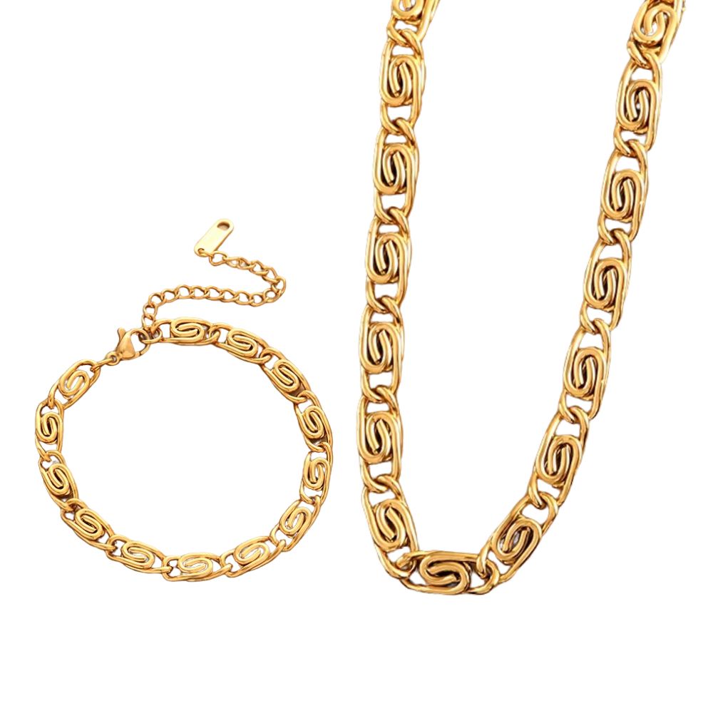 Classic 18K Gold Plated Chain Jewelry Set N348 B191