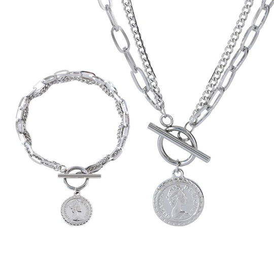 Classic Coin Pendant Jewelry Set N401 B233