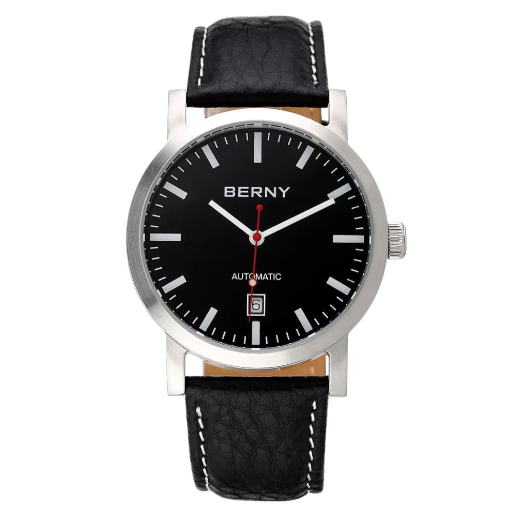 Premium Classic Automatic Mechanical Watch – 40mm Leather Strap AM038M
