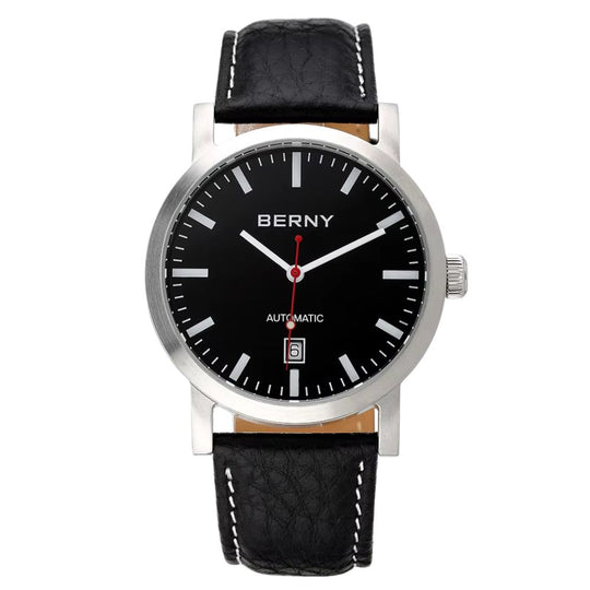 Premium Classic Automatic Mechanical Watch – 40mm Leather Strap AM038M
